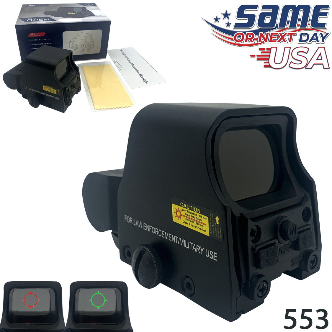 Tactical Optics 553 red green dot holographic reflex sight