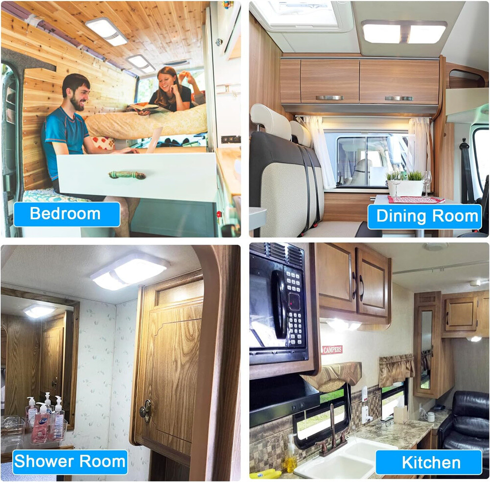 4PCS 12V Led RV Ceiling Dome Light RV Interior Lighting for Trailer Camper Boat