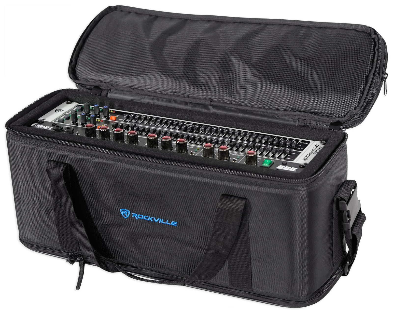 Rockville RRB30 3U Rack Bag Double-Sided Case with 12" Depth + Shoulder Strap
