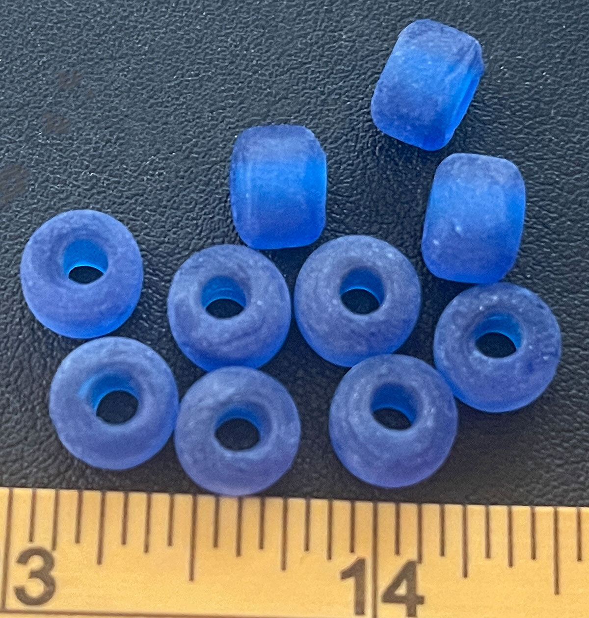 (10) Crow Indian Original Sky Blue Padre Glass Trade Beads Fur Trade Era ++