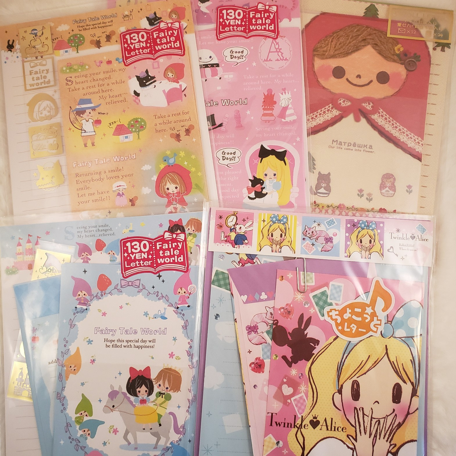 Japanese Kawaii Loose Letter Set Grab Bag - Fairy Tale Theme Stationary