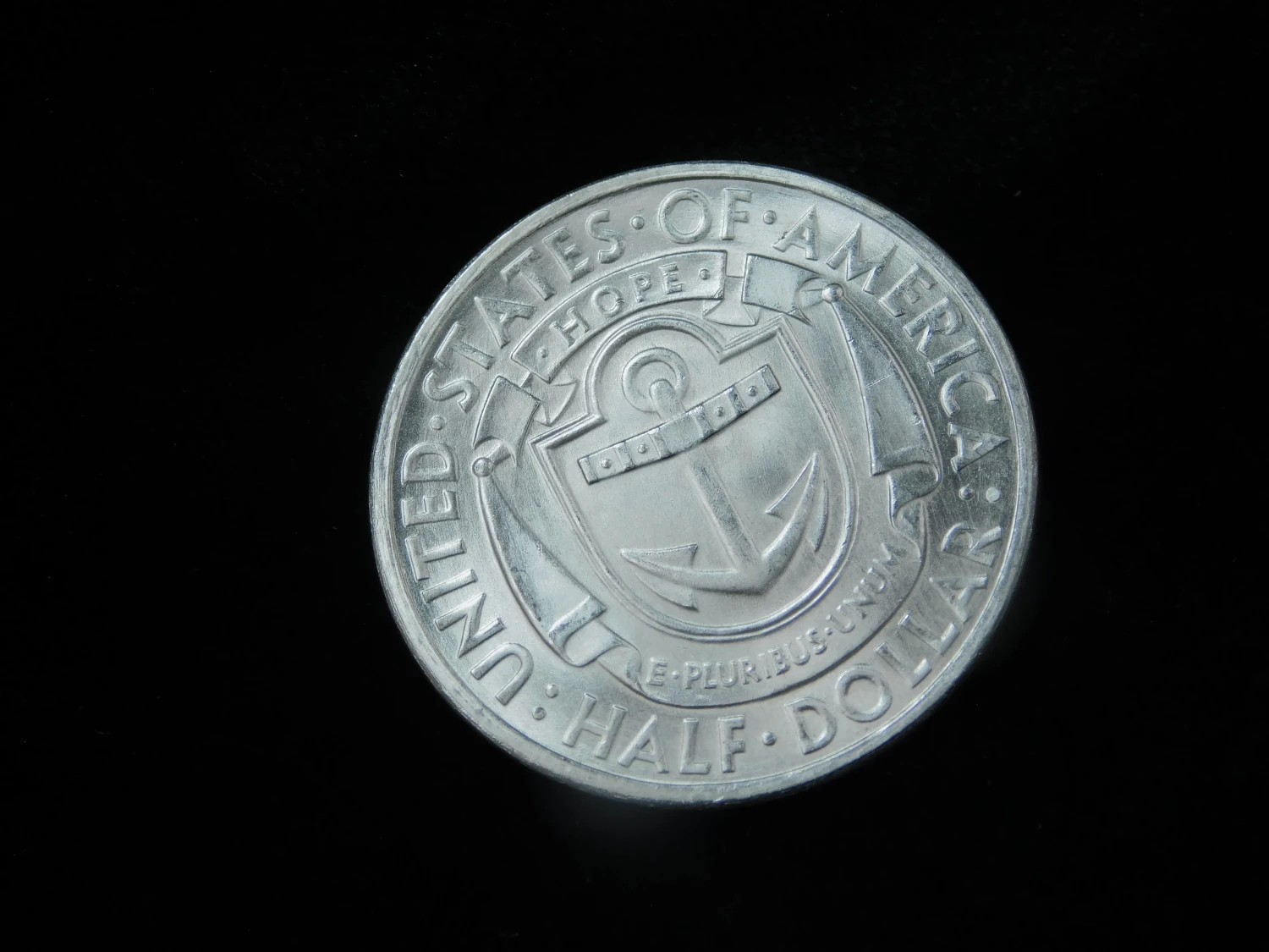 1936-D 50c Rhode Island Commemorative Silver Half Dollar - UNC