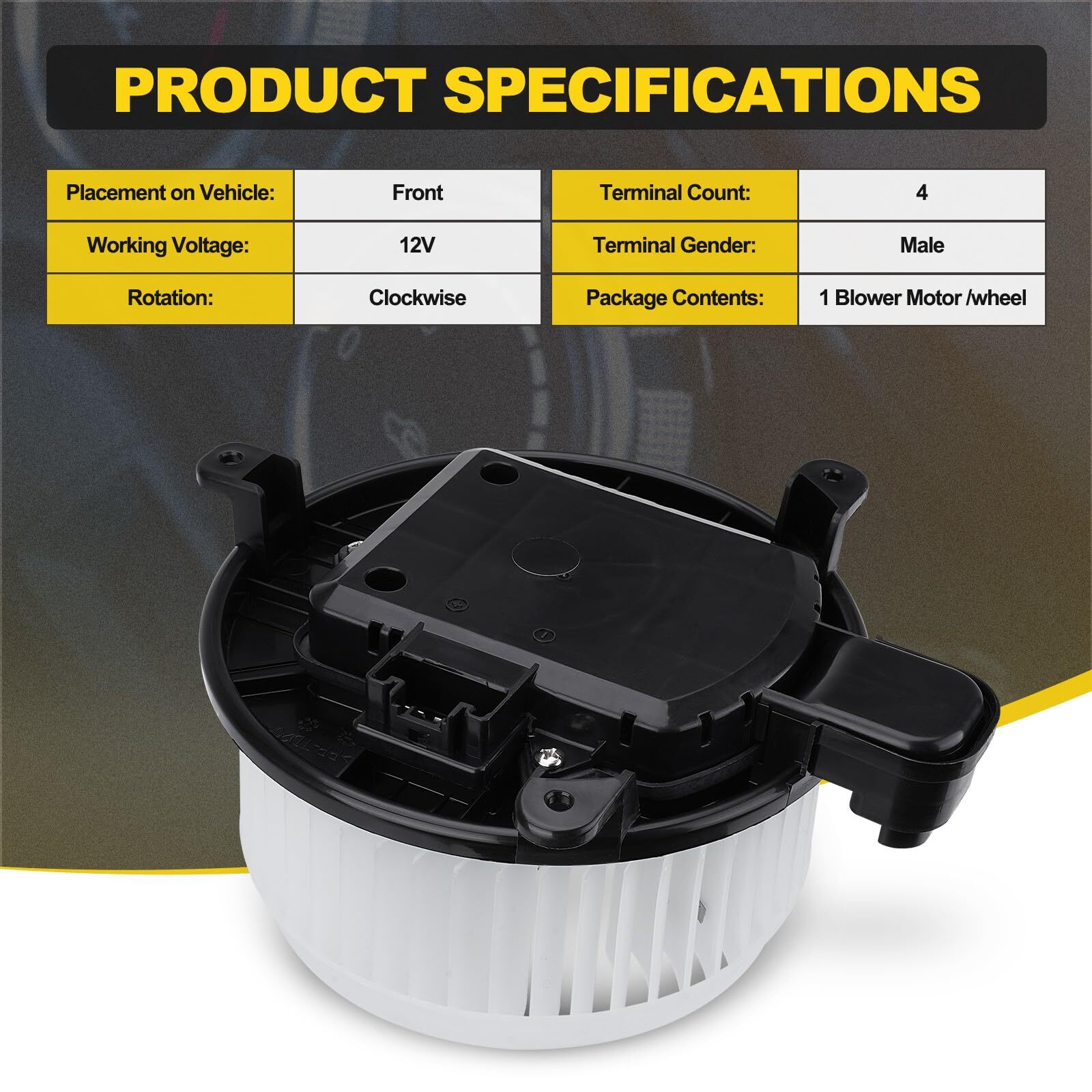 HVAC Heater Blower Motor w/Brushless Motor for Toyota Sienna Sequoia 2008-2022