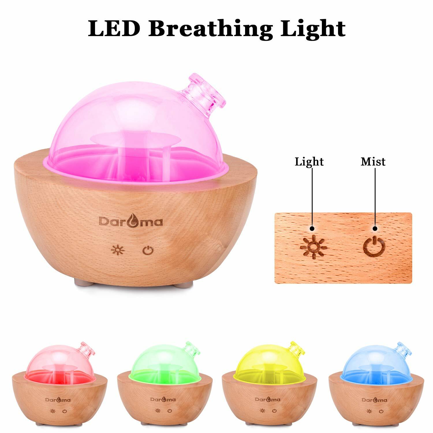 Glass Essential Oil Diffuser,200ml Real Wood Base,AirRoom Humidifier