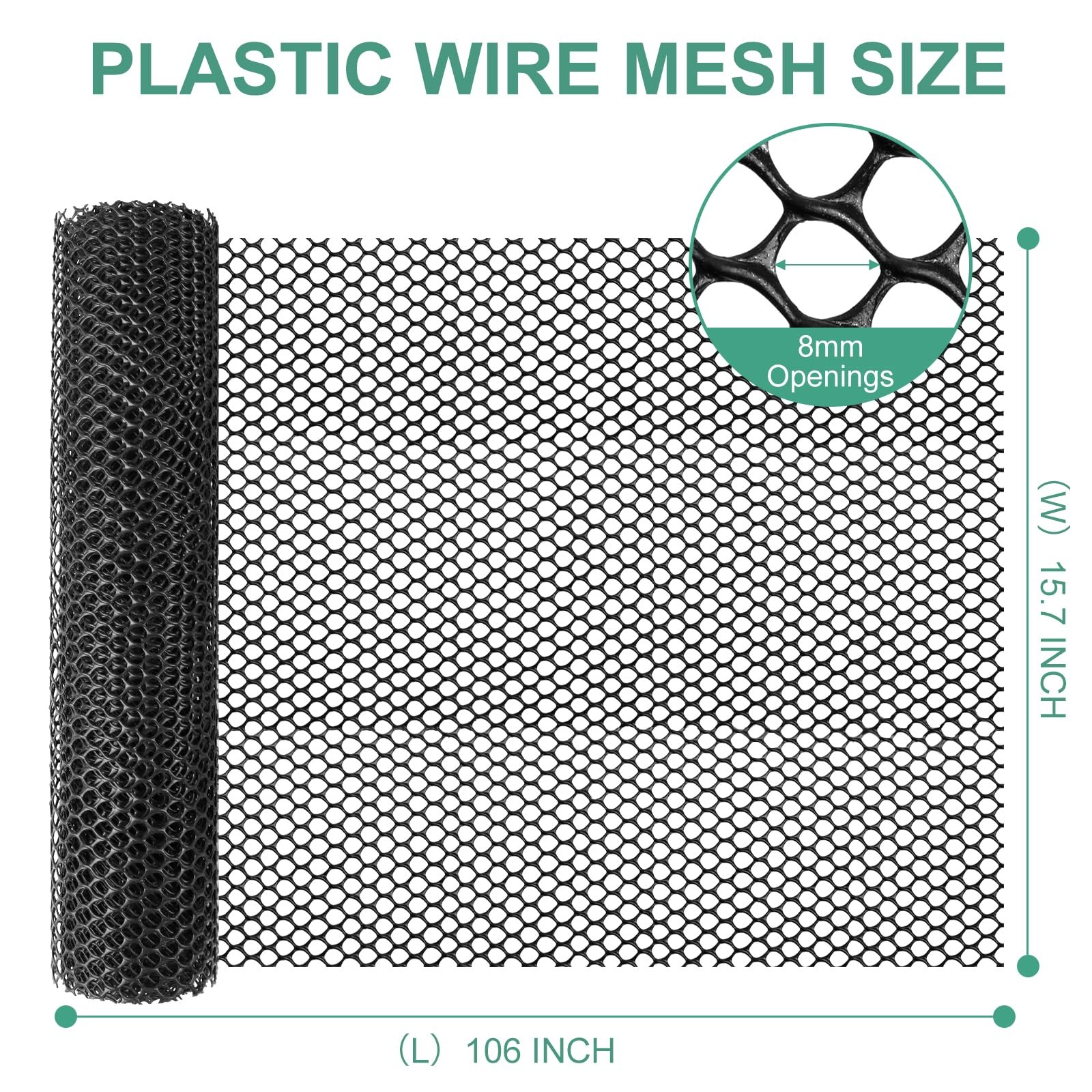 Plastic Chicken Wire15.7Ã—106 Plastic Wire Mesh FenceGarden Netting Fencing B