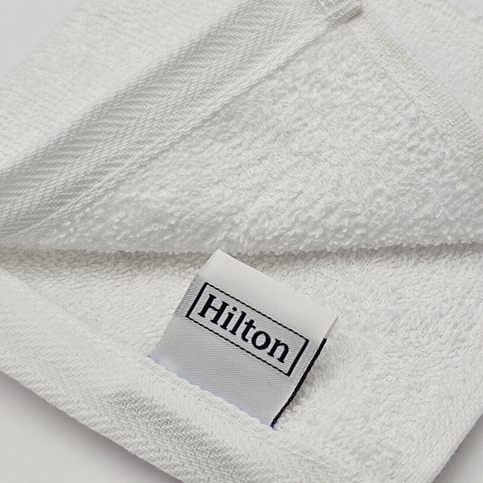 Lot of 12 Hilton Sobel Westex White Washcloths 100% Cotton 12” x 12”