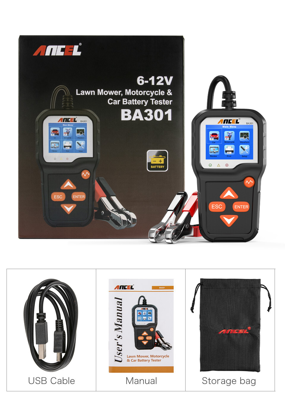 6V 12V Digital Car Battery Tester Load Charging Cranking Test Analyzer 2000CCA