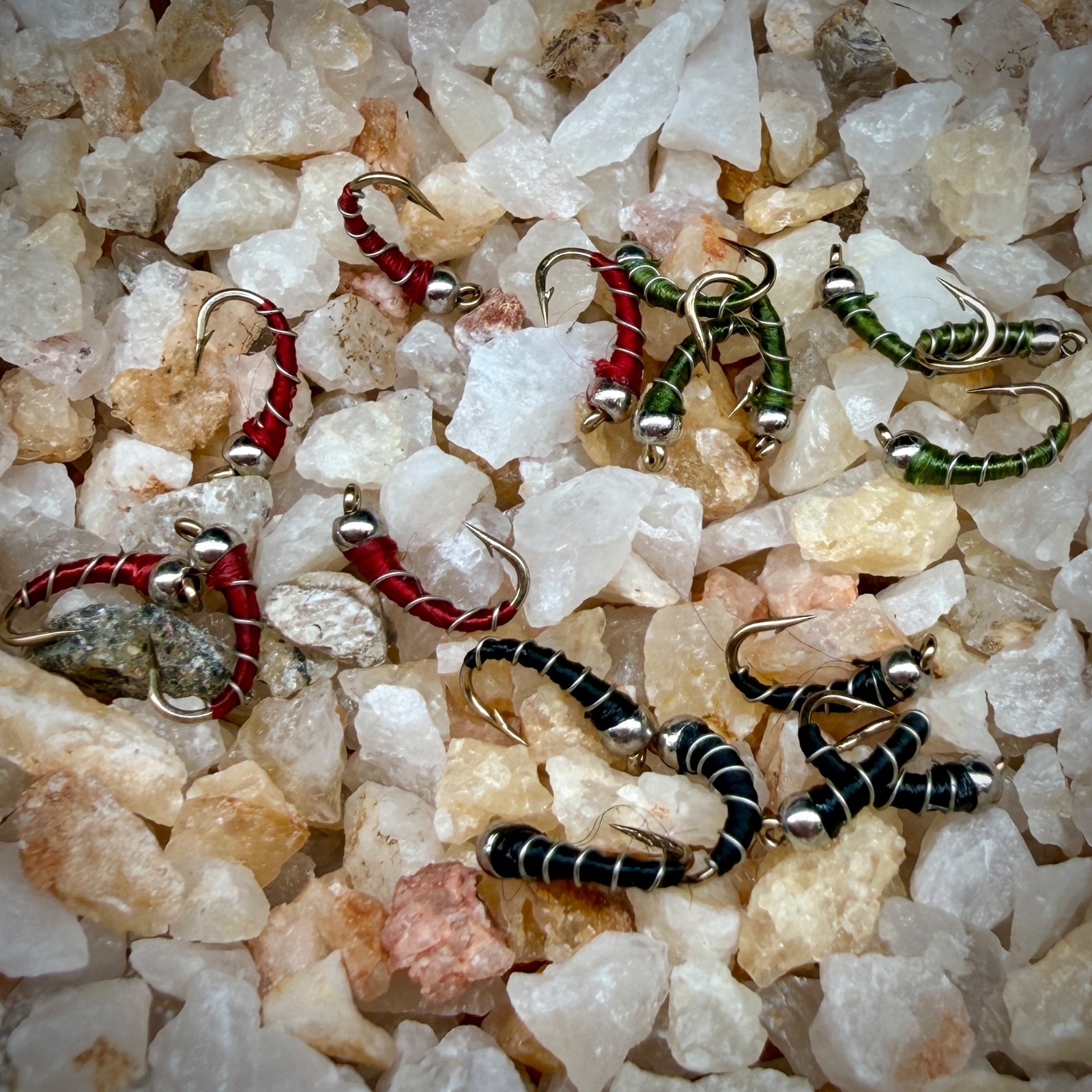 Fly Fishing Flies – Zebra Midge  - 18pc #20, Red Black Olive Trout Flies