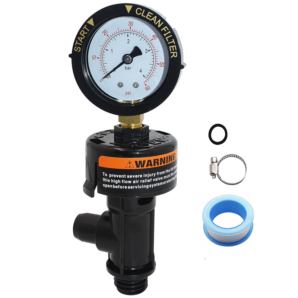 98209800 Air Relief Valve w/Pressure Gauge For Pentair Pool Spa Filter FNS PLUS