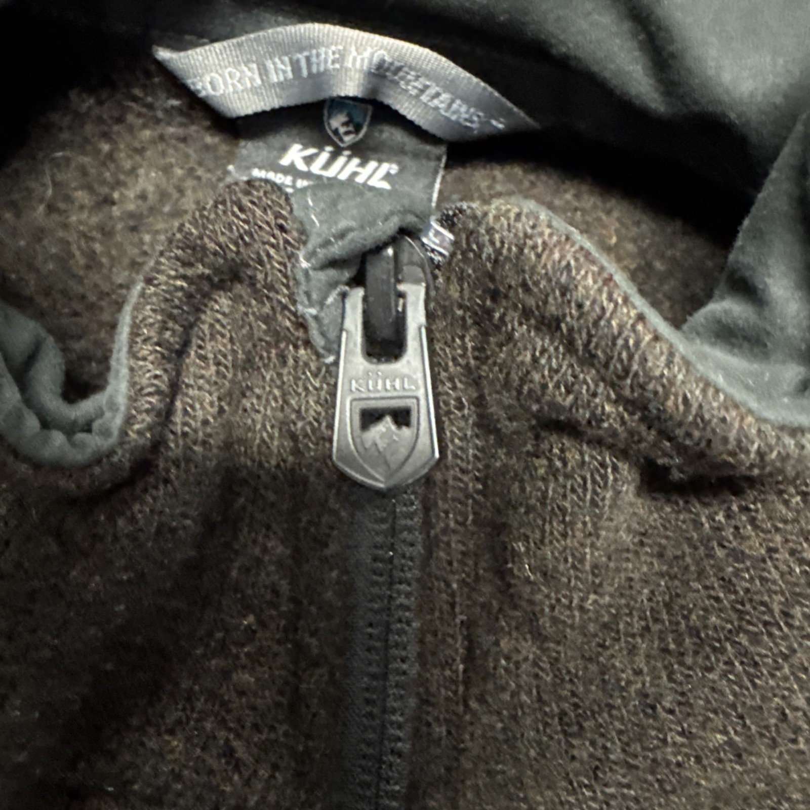 KUHL Mens Brown Fleece 1/4 Zip Pullover Sweater Jacket XL