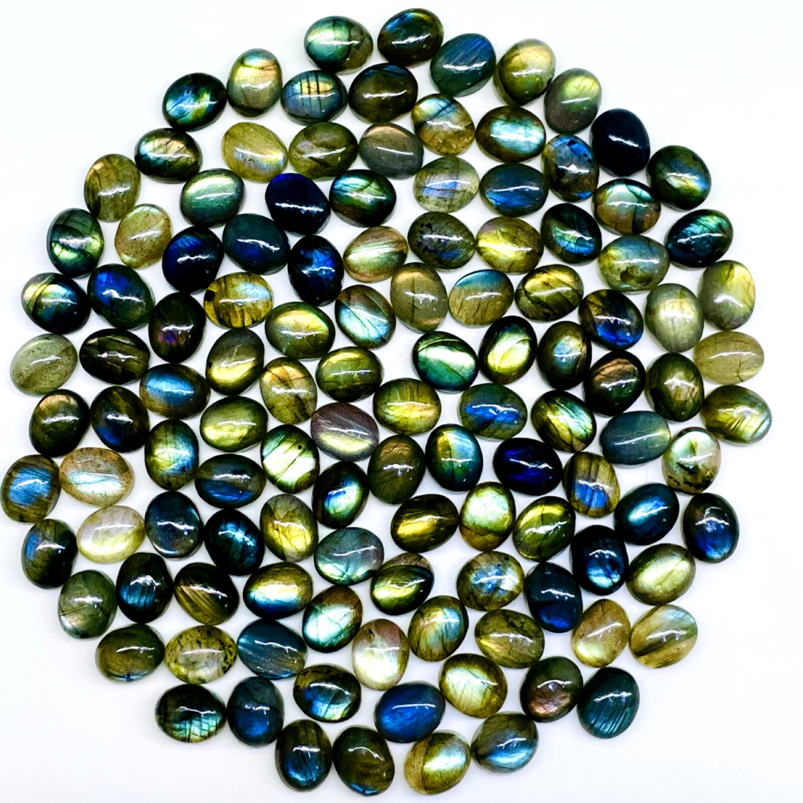 30 Pcs Natural Labradorite 10x8mm Oval Flashy Loose Gemstones Wholesale Lot