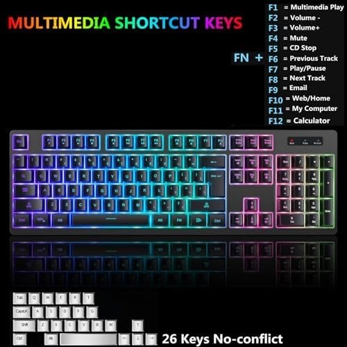 Teclado Y Mouse Inalambrico Gamer Razer Croma Gaming Iluminacion Teclas Para Pc