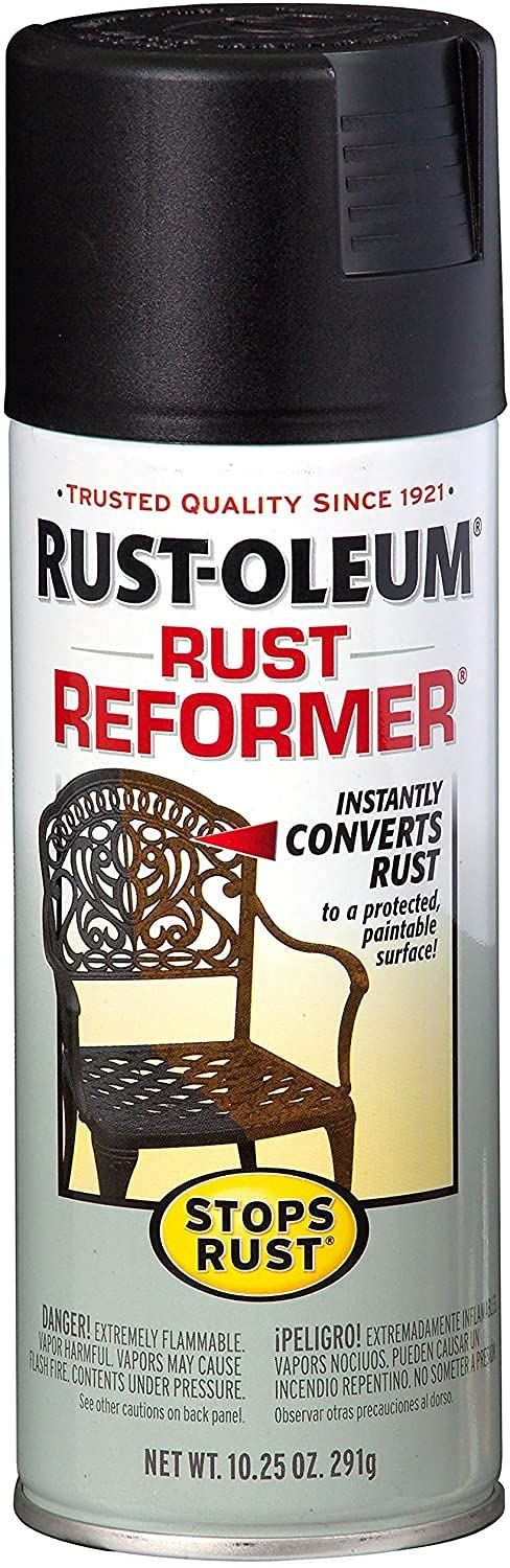Rust-Oleum "Stops Rust" Rust Reformer, Aerosol 10.25 oz Flat Black- 215215