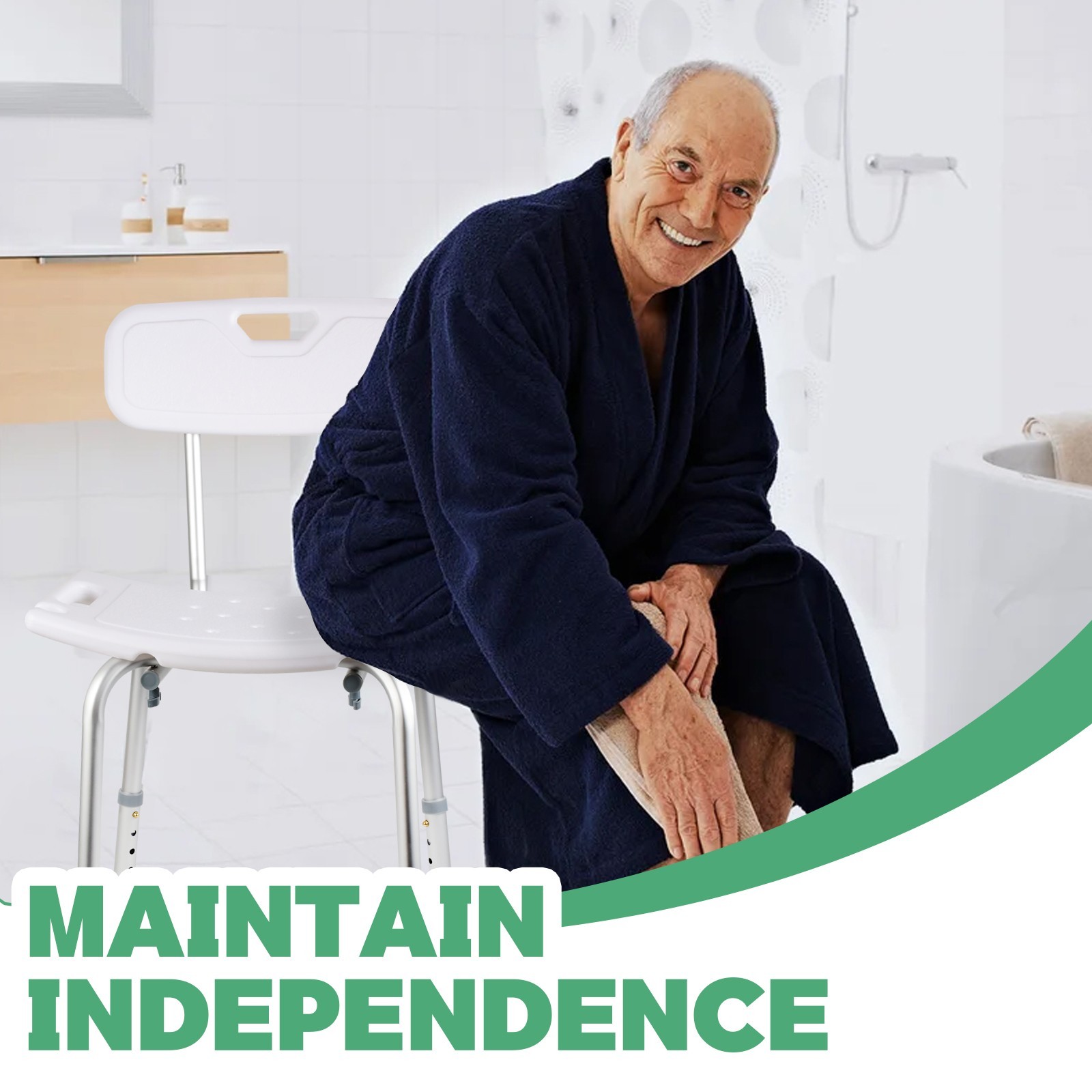 Shower Seat Bath Bench Adjustable Height Bathtub Chair