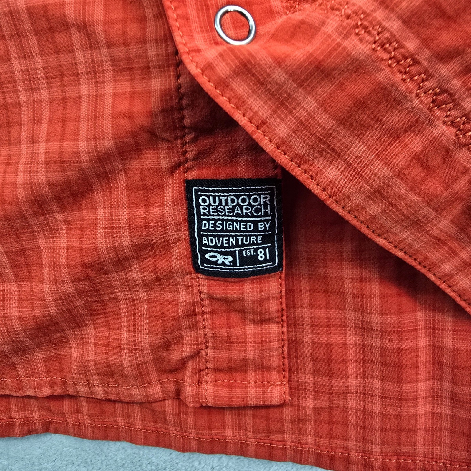 Outdoor Research Men's Astroman Plaid Snap Button Short Sleeve Shirt Large