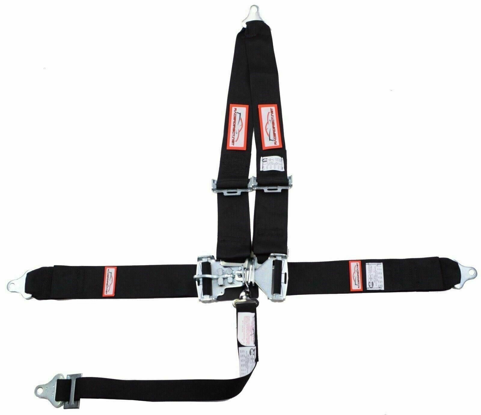 BLACK RACE CAR SEAT BELT RACING HARNESS SFI 16.1 MADE IN THE U.S,A.