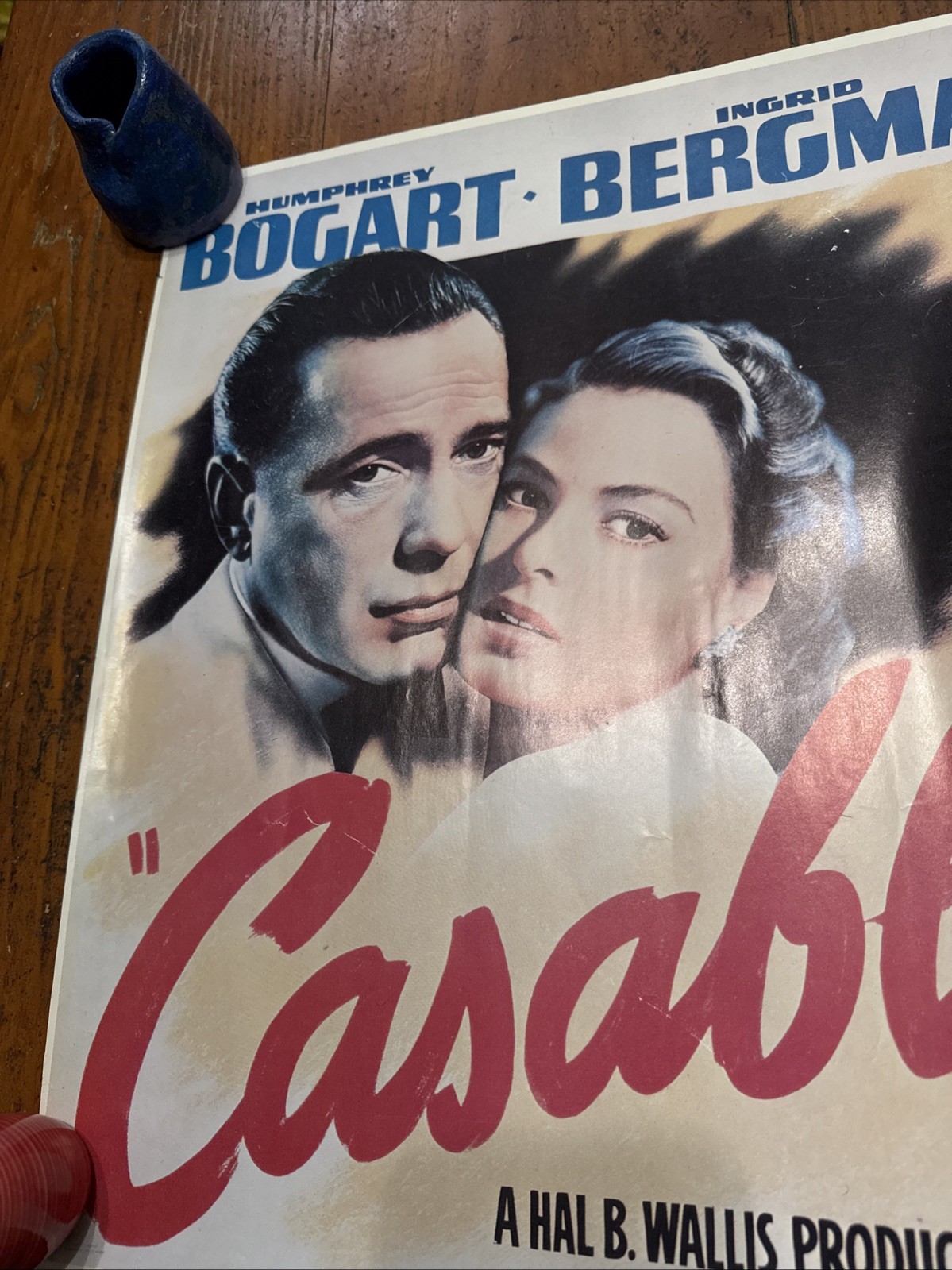 Vintage Casablanca Movie Poster 23 x 18 3/8 Inches