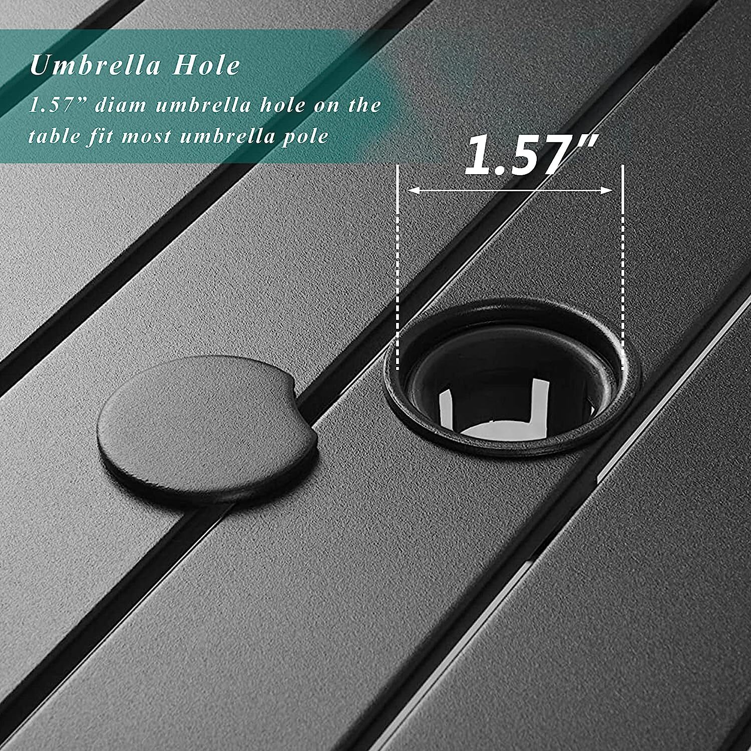 5 Piece Patio Furniture Set Outdoor Rectangle Metal Table Patio Dining Chair Set