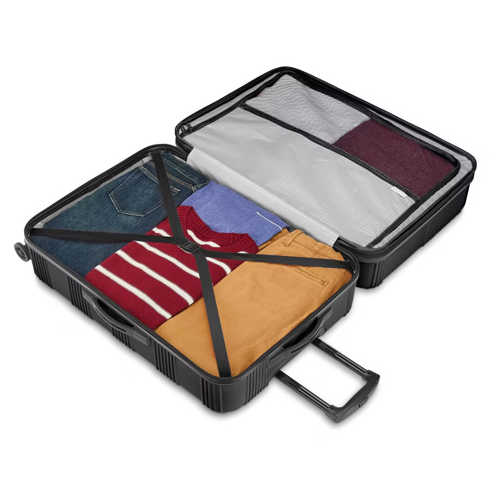 American Tourister Large Checked Luggage Suitcase 28" Hardside Spinner 8-Wheel