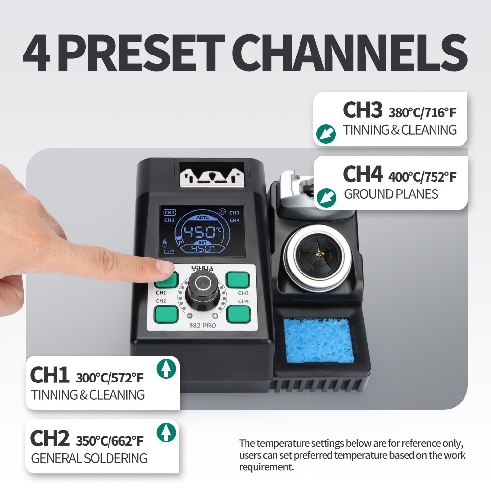 YIHUA 982 PRO 80W Digital Hot Tweezers Soldering Station Precision SMT Rework
