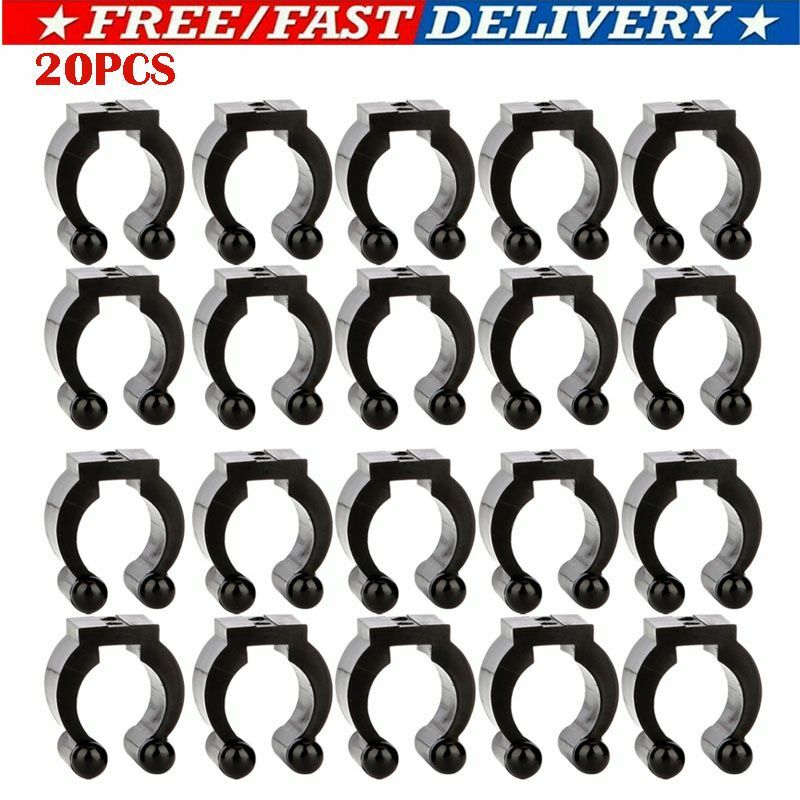 20-Pack Wall Mounted Fishing Rod Storage Clips Clamps Holder Rack Organizer