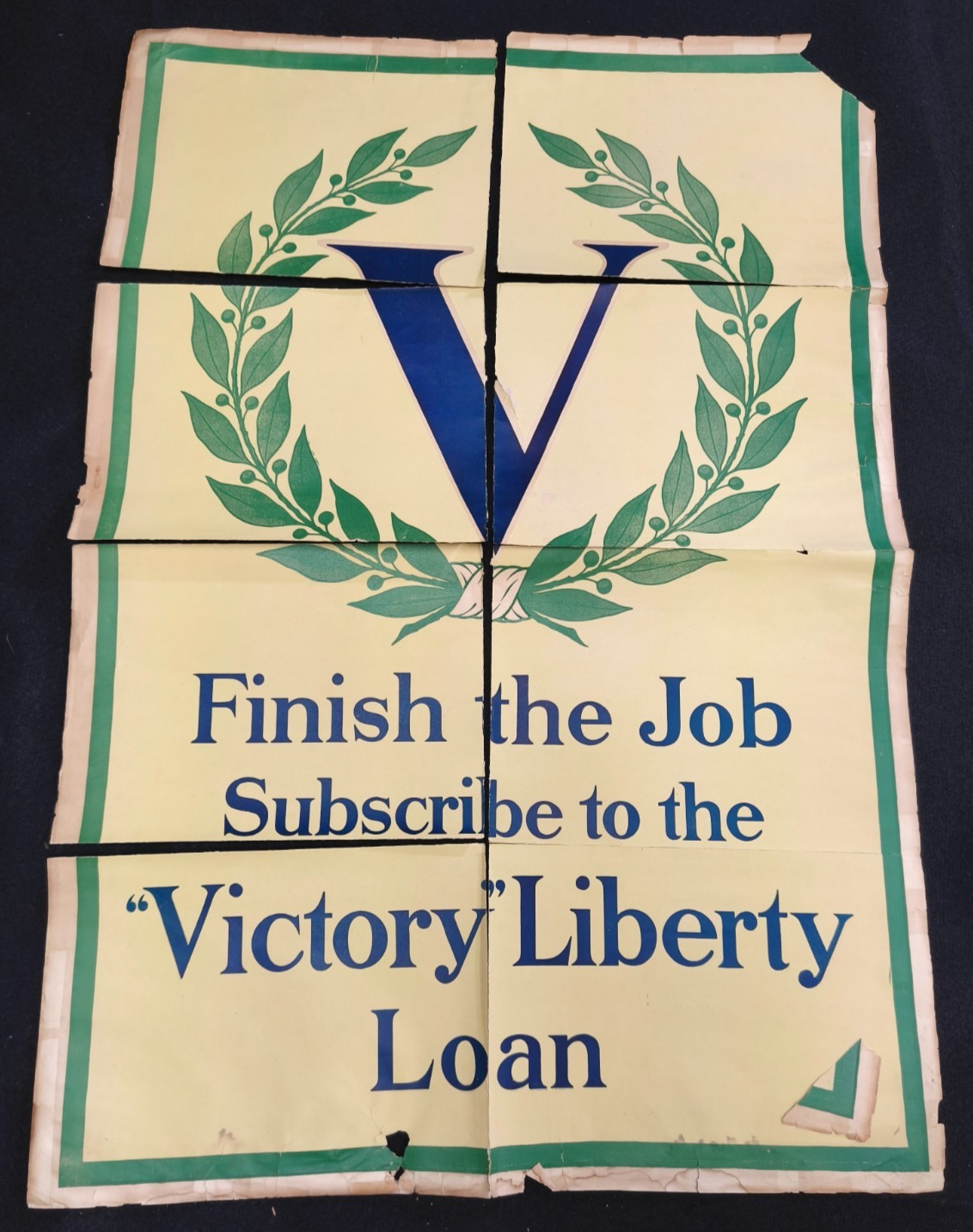 Original WW1 US Poster 31" x 22" Finish the Job Victory Liberty Loan
