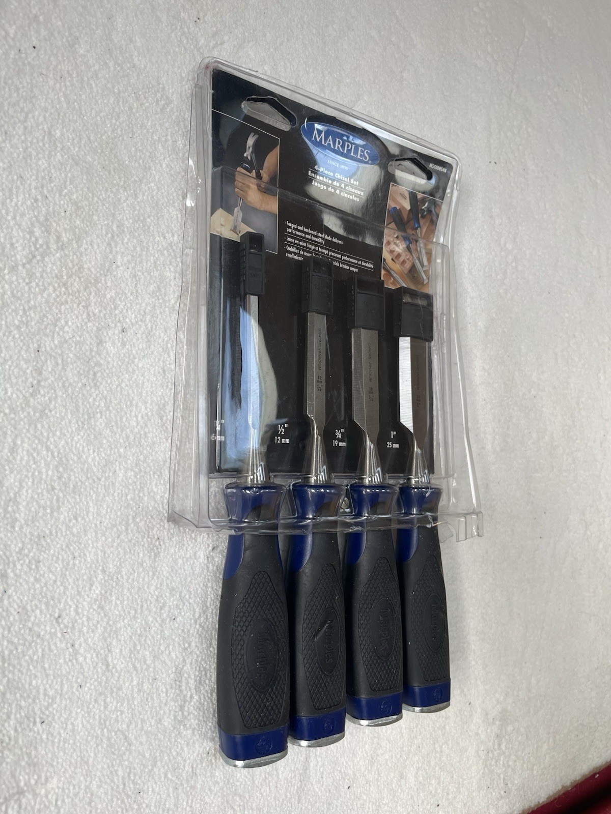 Marples 4 Piece Chisel Set 1/4” 1/2” 3/4” 1” House Tools ONE IS USED