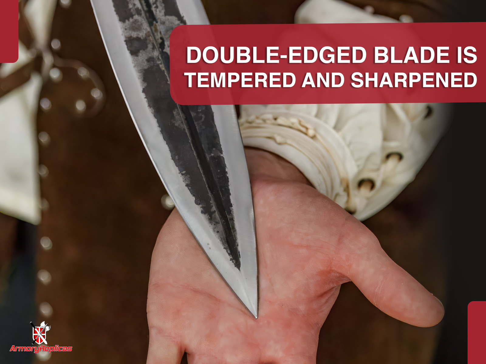 Authentic Greek Xiphos Sword Full Tang with Leather Sheath, for Collectors