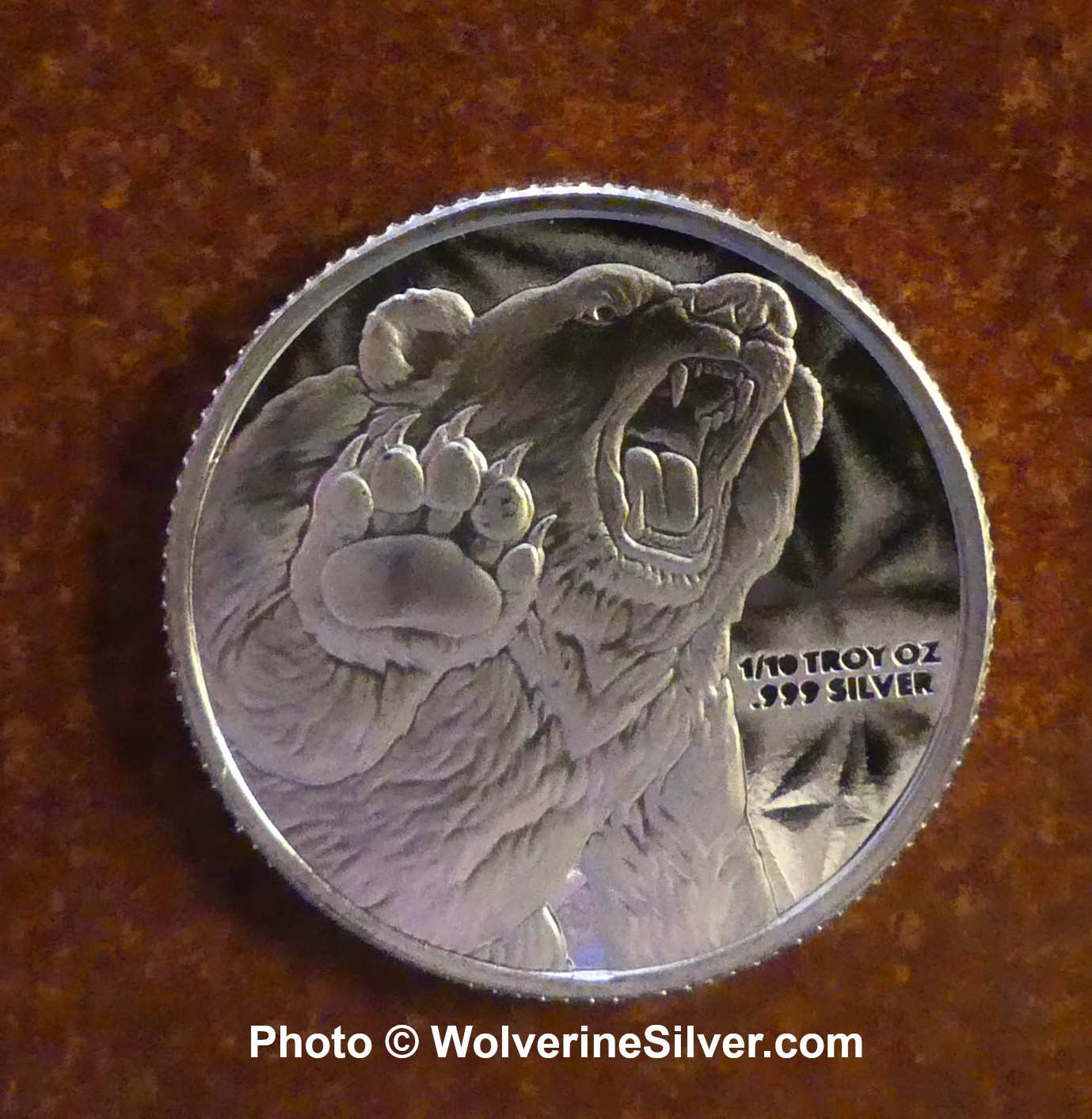 1/10 Oz Silver Bull / Bear Round - Mint Authentic (See Receipt) -Multi Discount!