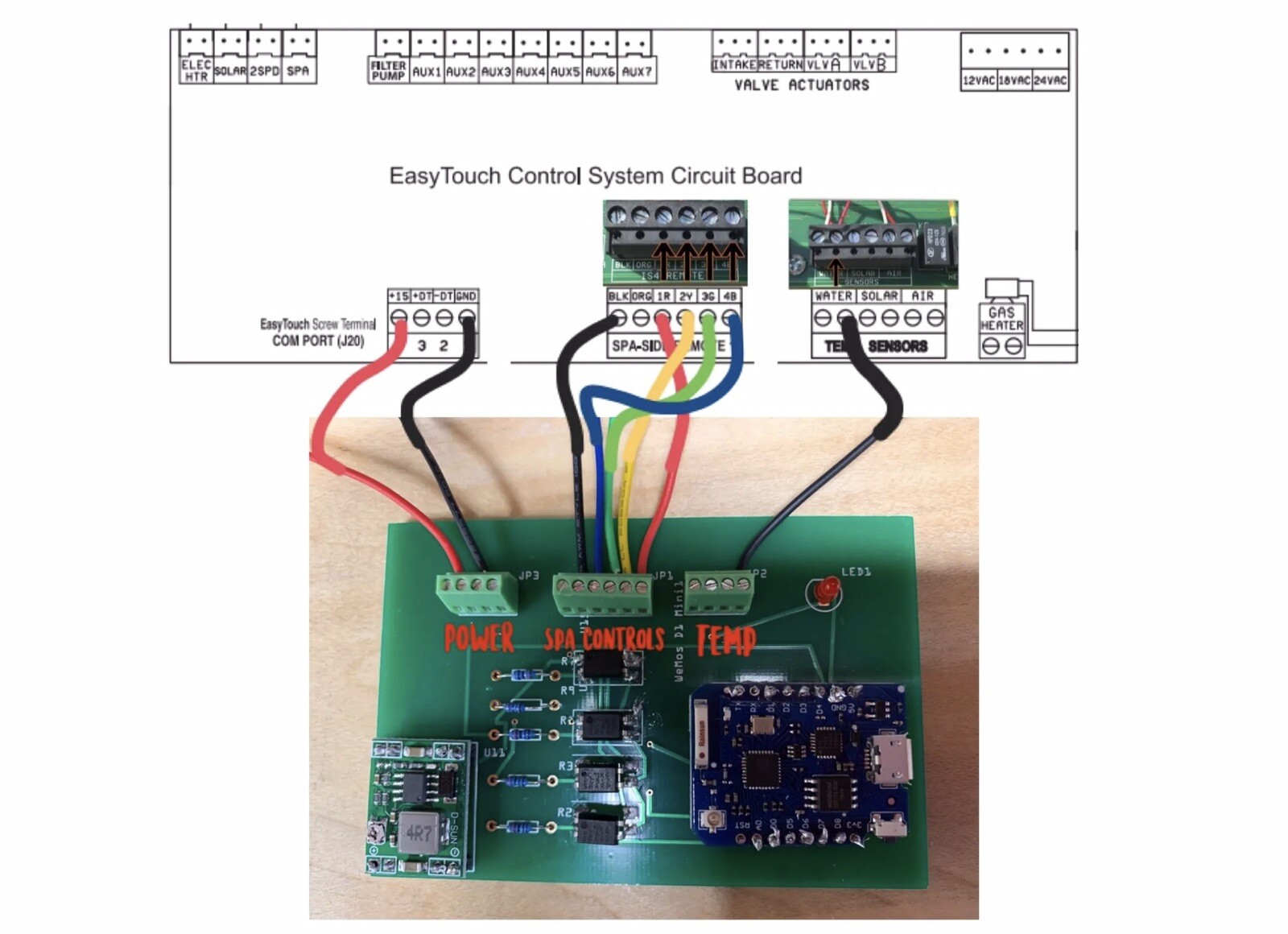 Jandy 7441 (Alexa) Spa Switch Remote - Spa side Remote - 4 relays & Temperature