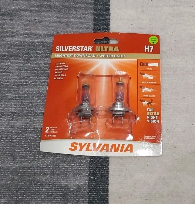 Sylvania Silverstar Ultra H7 55W Two Bulbs Head Light Low Beam Replacement Stock