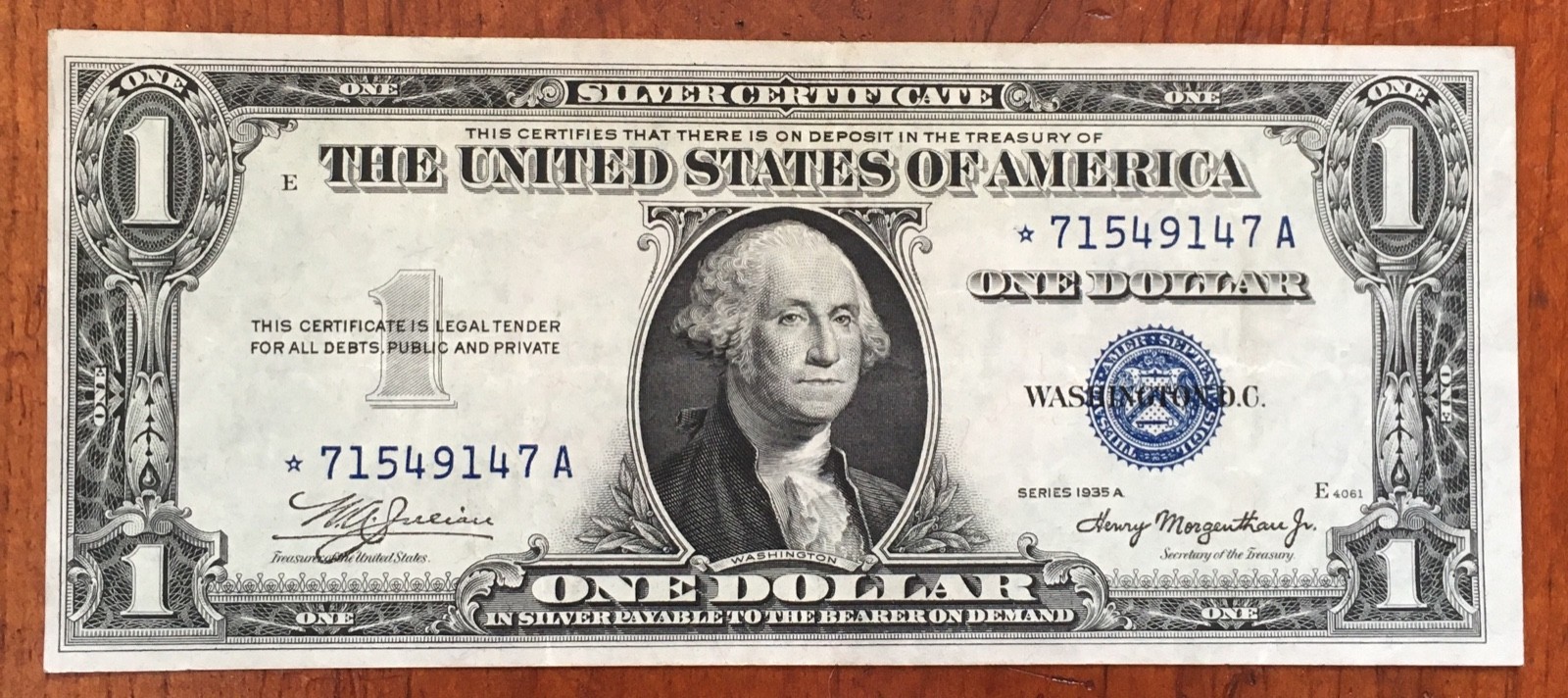1935-A $1 US Silver Certificate Fr 1608* Scarce STAR NOTE *High Grade* AU