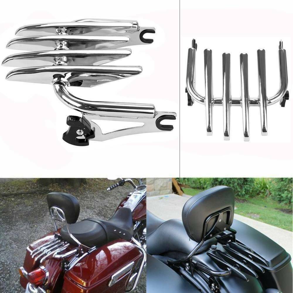 Chrome Stealth Luggage Rack For Harley Touring Street Glide Road King 2009-2023