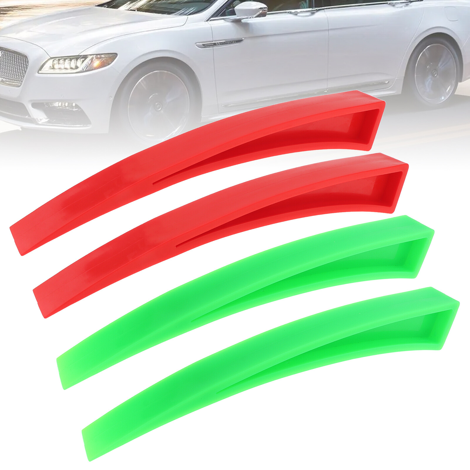 4 Pieces Curved Car Door Window Wedge and Plastic Chisel Scraper,Paintless Dent