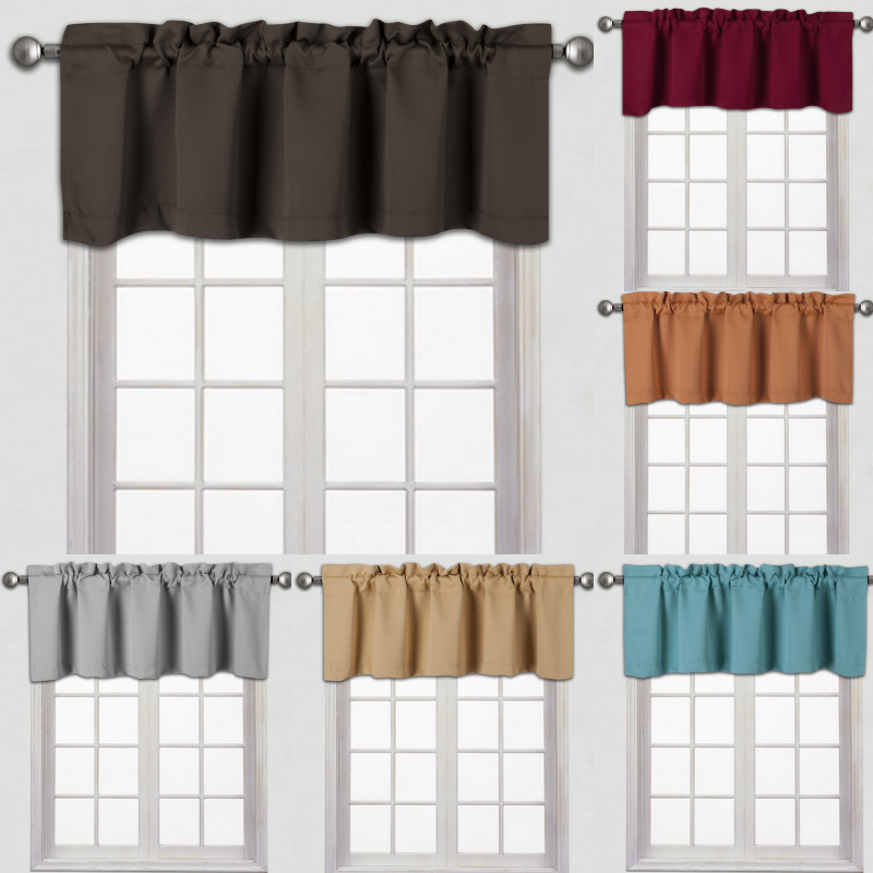 NEW 1PC SOLID VALANCE WINDOW CURTAIN THERMAL 100% INSULATE BLACKOUT (TVLO)