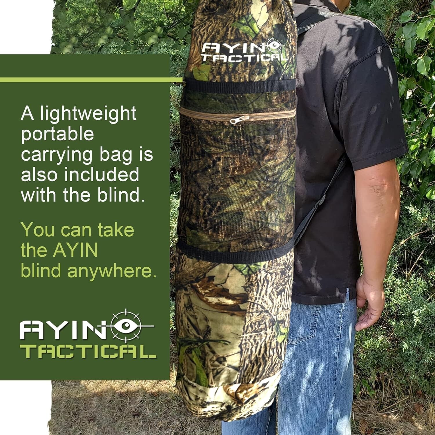 AYIN 3D Leaf Hunting Ground/Wall Blind Pop-Up Hub Blind for Turkey/Deer Hunting