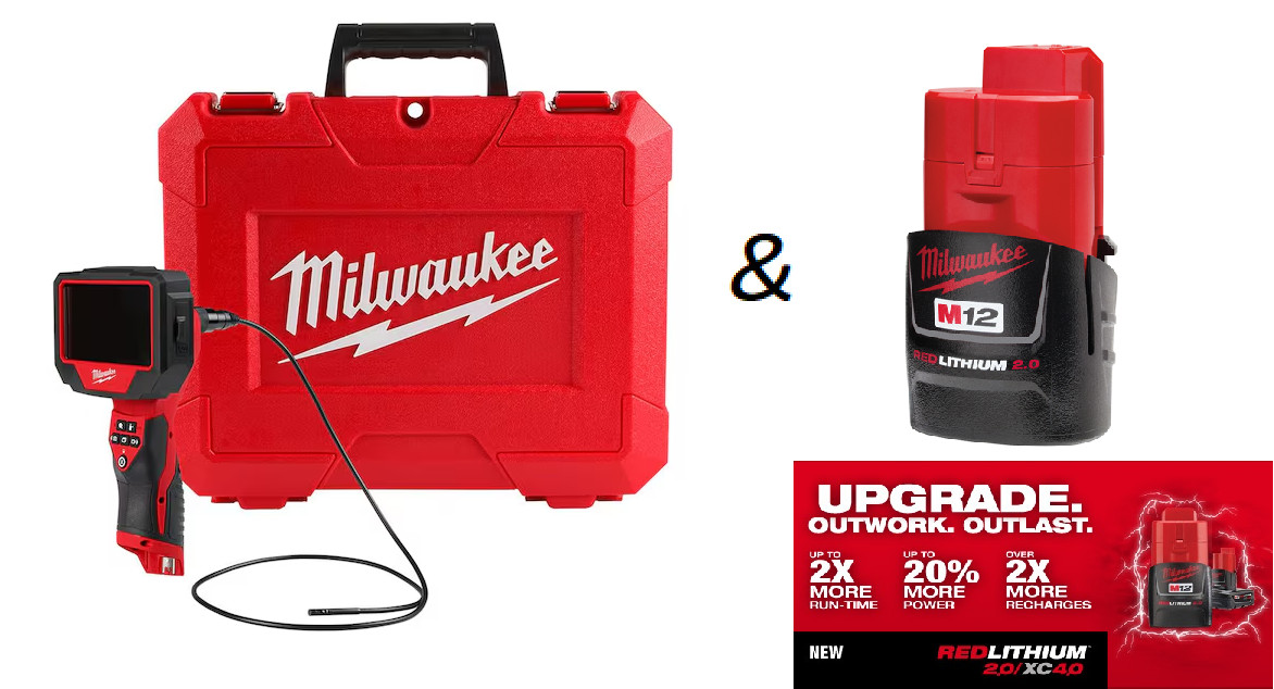 Brand New Milwaukee 3150-20 M12 Auto Technician Borescope & 48-11-2420 2a/h Bat.