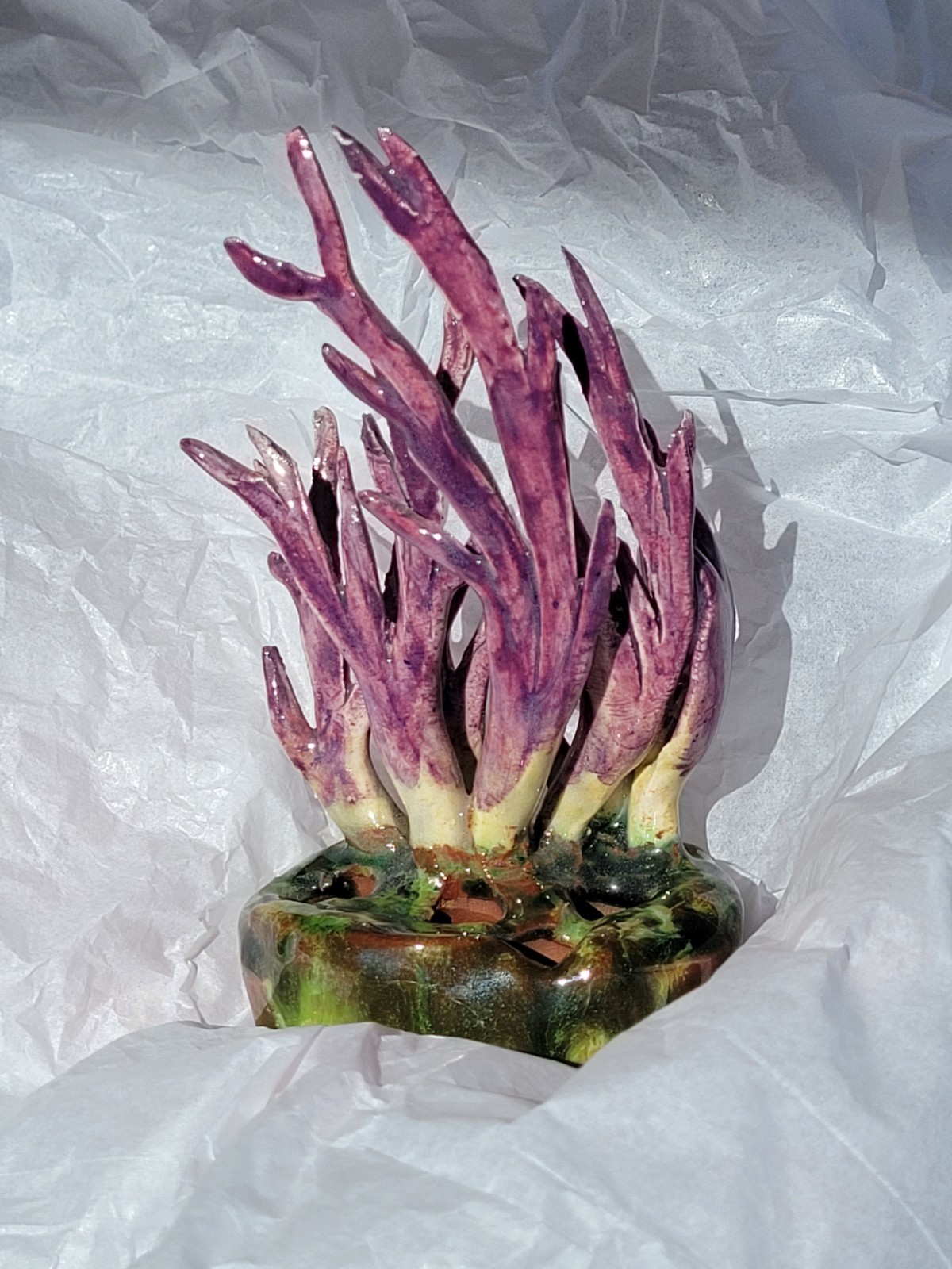 Rare Vintage Early Lorenzen Lantz Nova Scotia Clay Mushroom Clavaria Amethystina