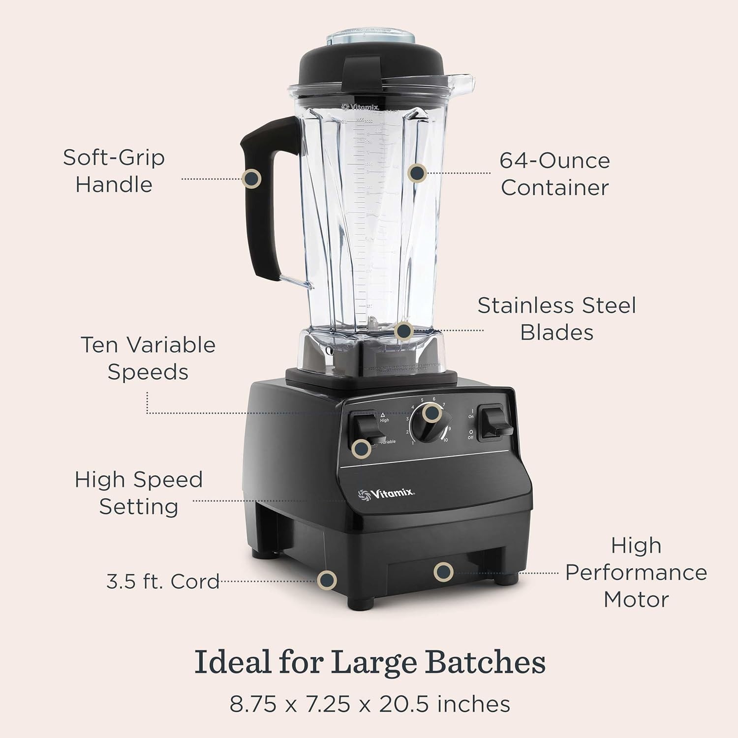 Vitamix 5200 Blender Professional-Grade Blender Smoothies Soups Ice Cream