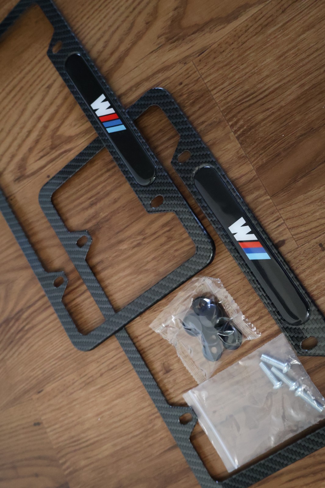 BMW M Carbon Fiber-Style License Plate Frames (Set of 2) – Hardware Included