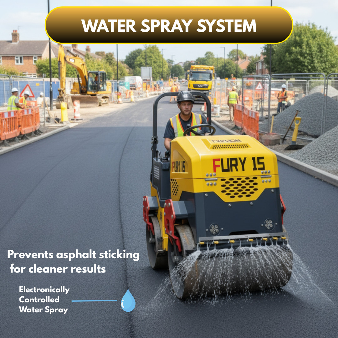 TYPHON FURY 15 Mini Road Roller 1.5Ton 13.5 hp B&S Gas Engine Hydraulic Steering