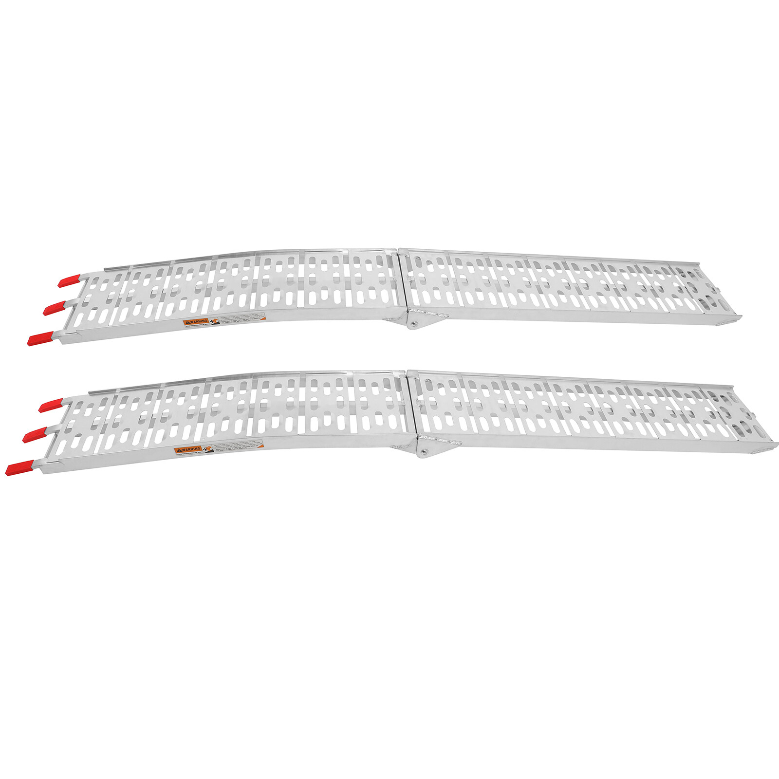 Pair 7.5 ft Aluminum Arched Motorcycle ATV/UTV Truck Lawn Folding Loading Ramps