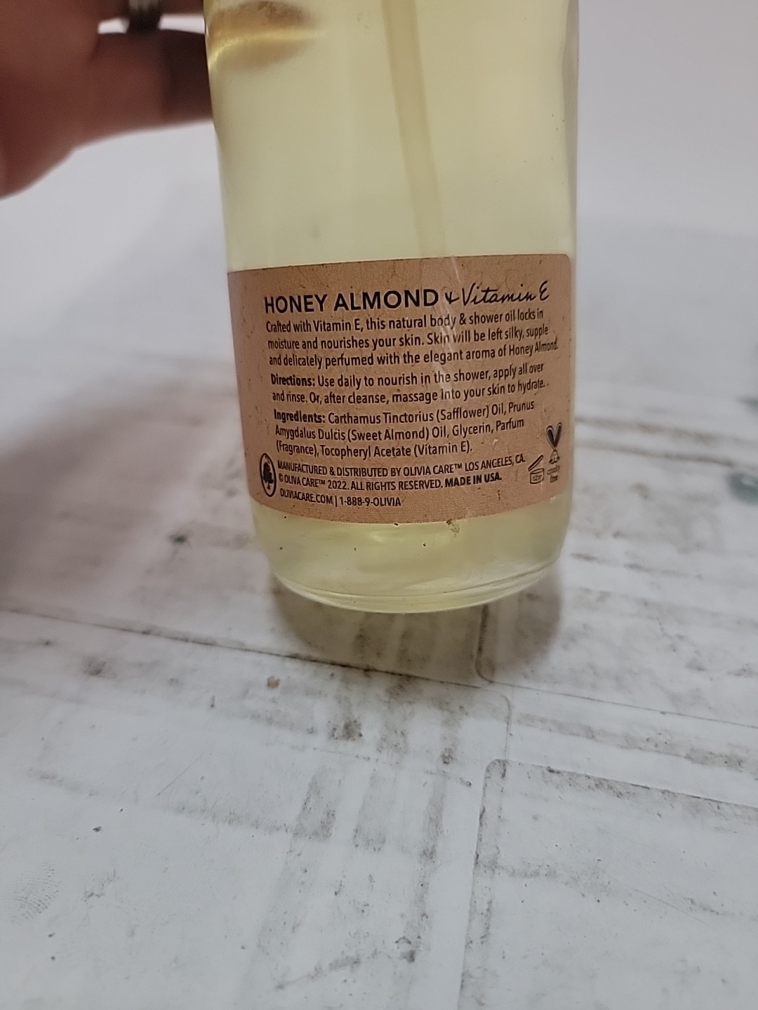 Olivia Care Honey Almond & Vitamin E Body & Shower Oil 8 fl oz New