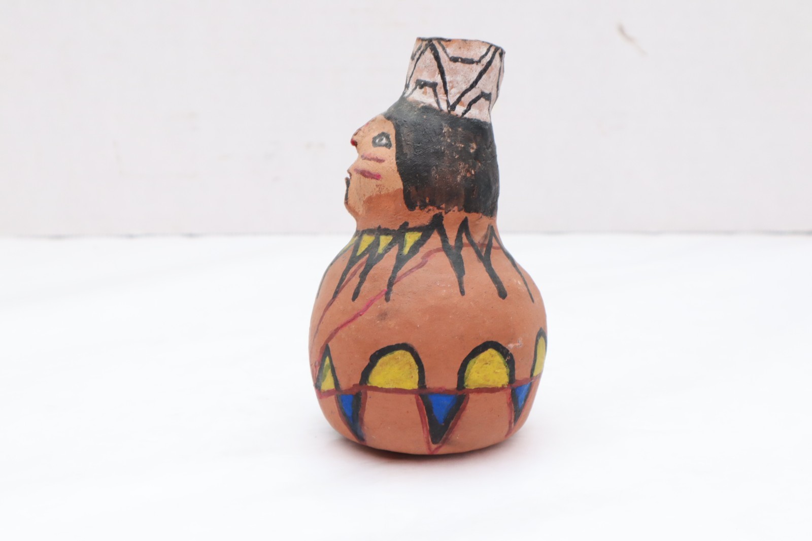 Antique Mojave Yuma Figural Effigy Pot Pottery Vessel 5.75" Native American