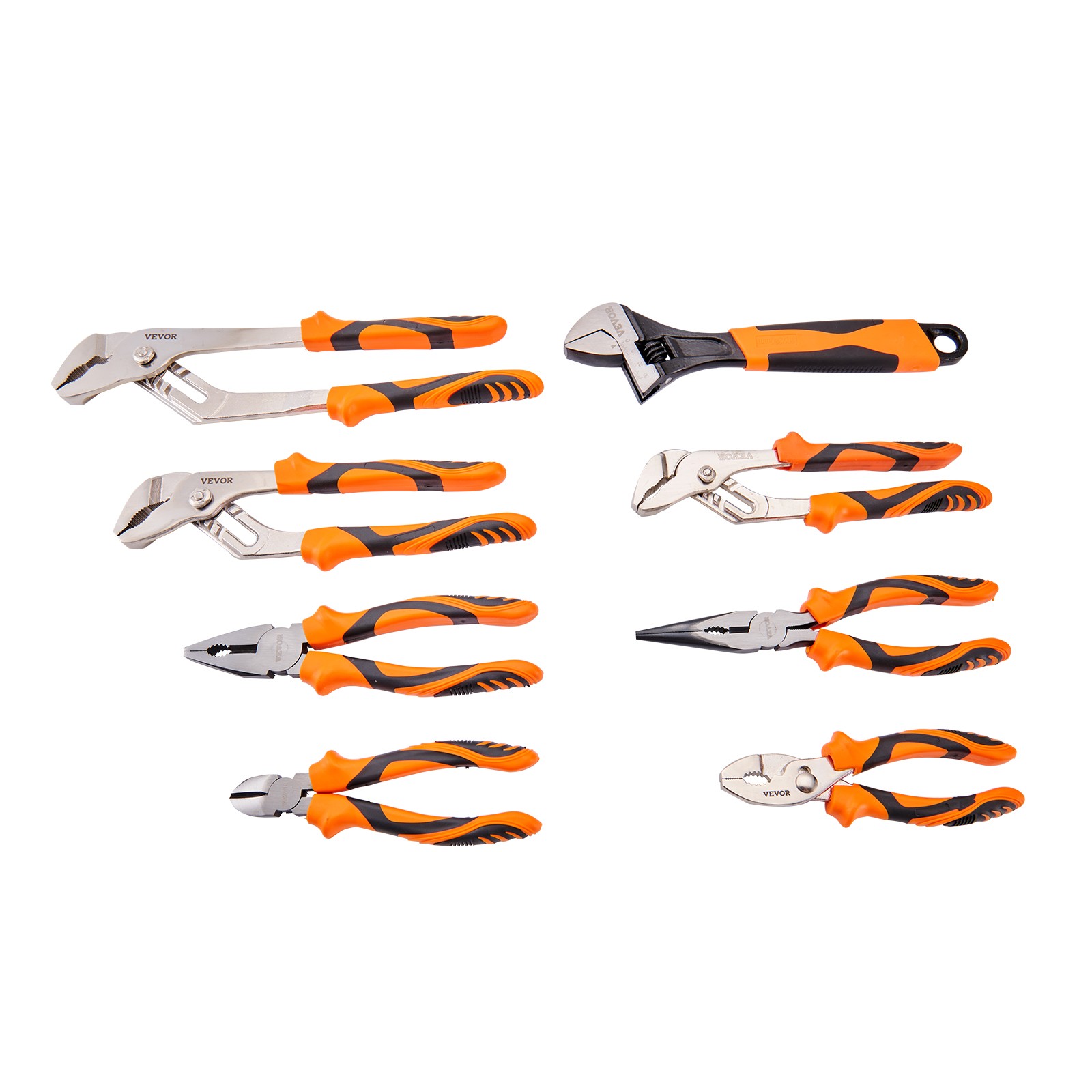 VEVOR Pliers Set Groove Joint Pliers 8-Piece High Carbon Steel 12"/10"/8"/6"
