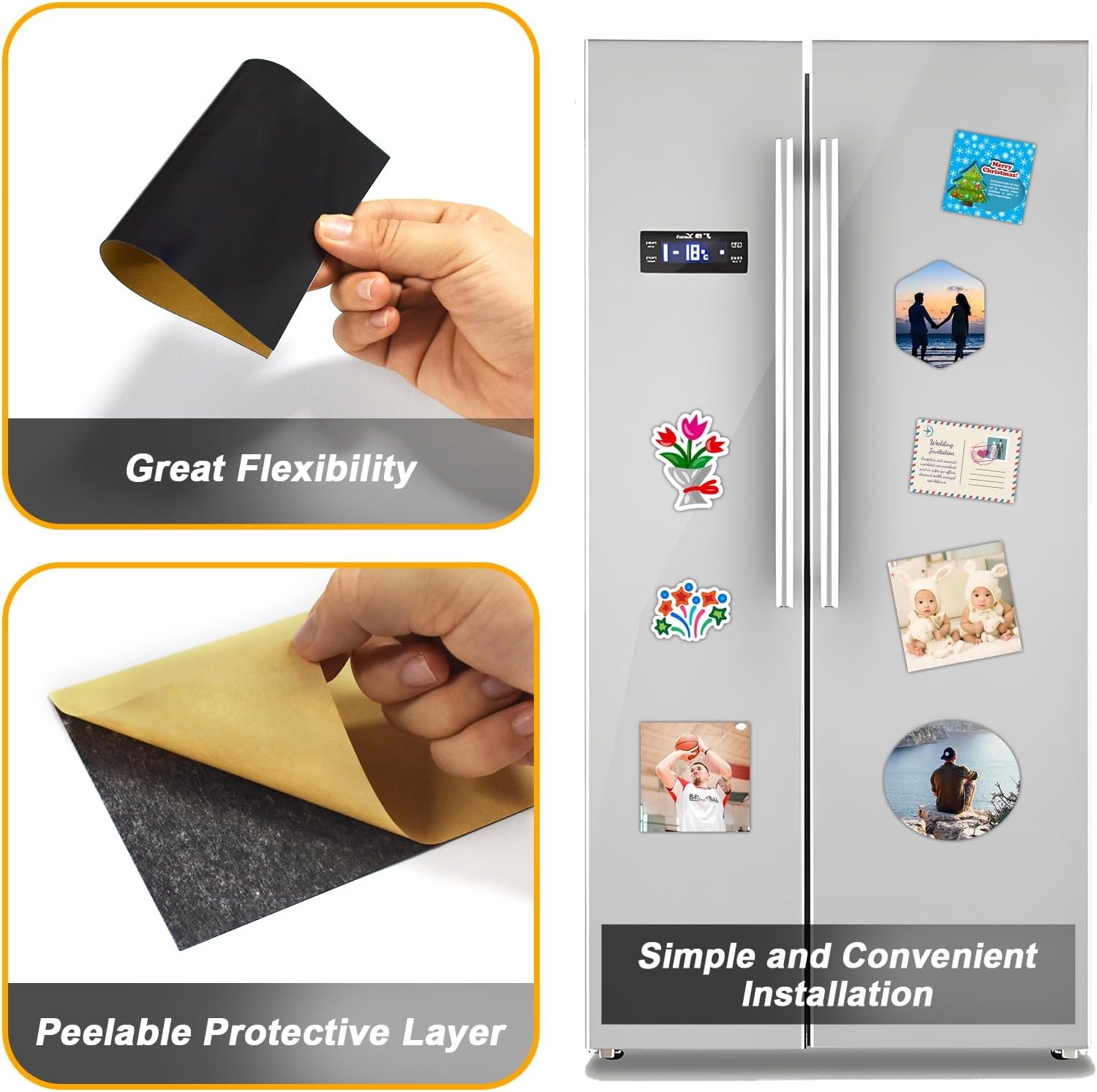 6X8 Inches Magnetic Sheet with Adhesive Backing,Magnet Paper Sheets for Classroo