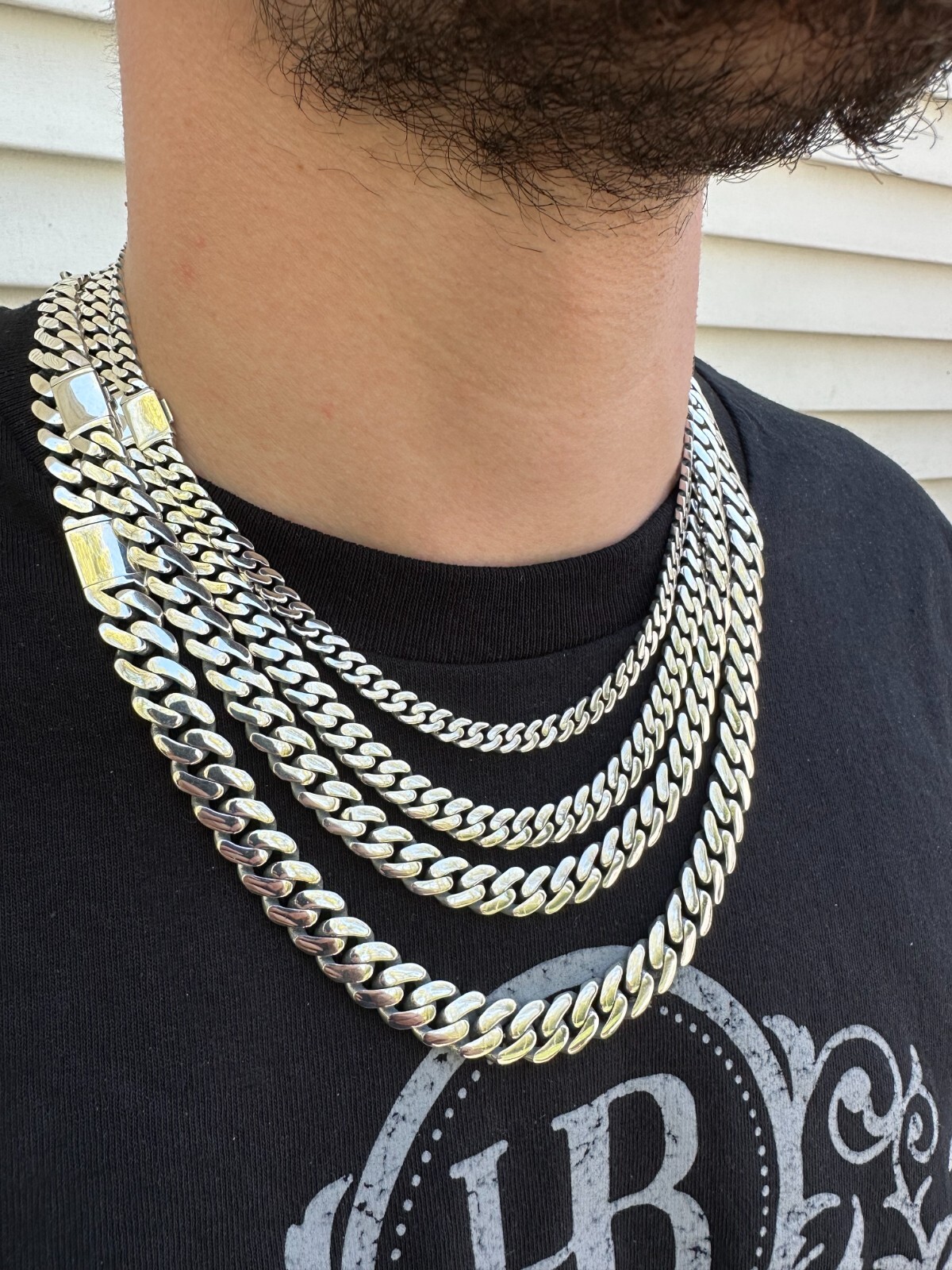 Miami Cuban Link Chain Necklace Real 925 Sterling Silver 6-12mm