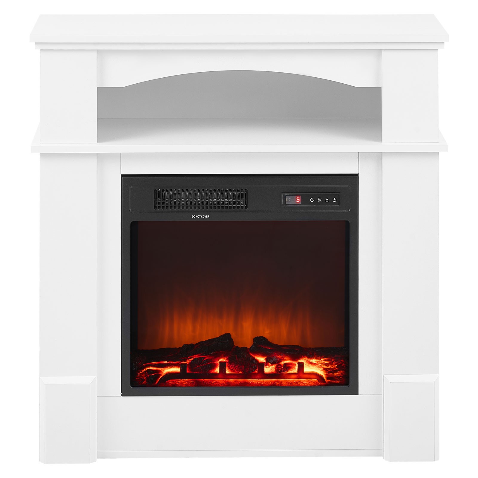 Uimoso 33-Inch Freestanding Electric Fireplace Heater with 1500W Mantel in White