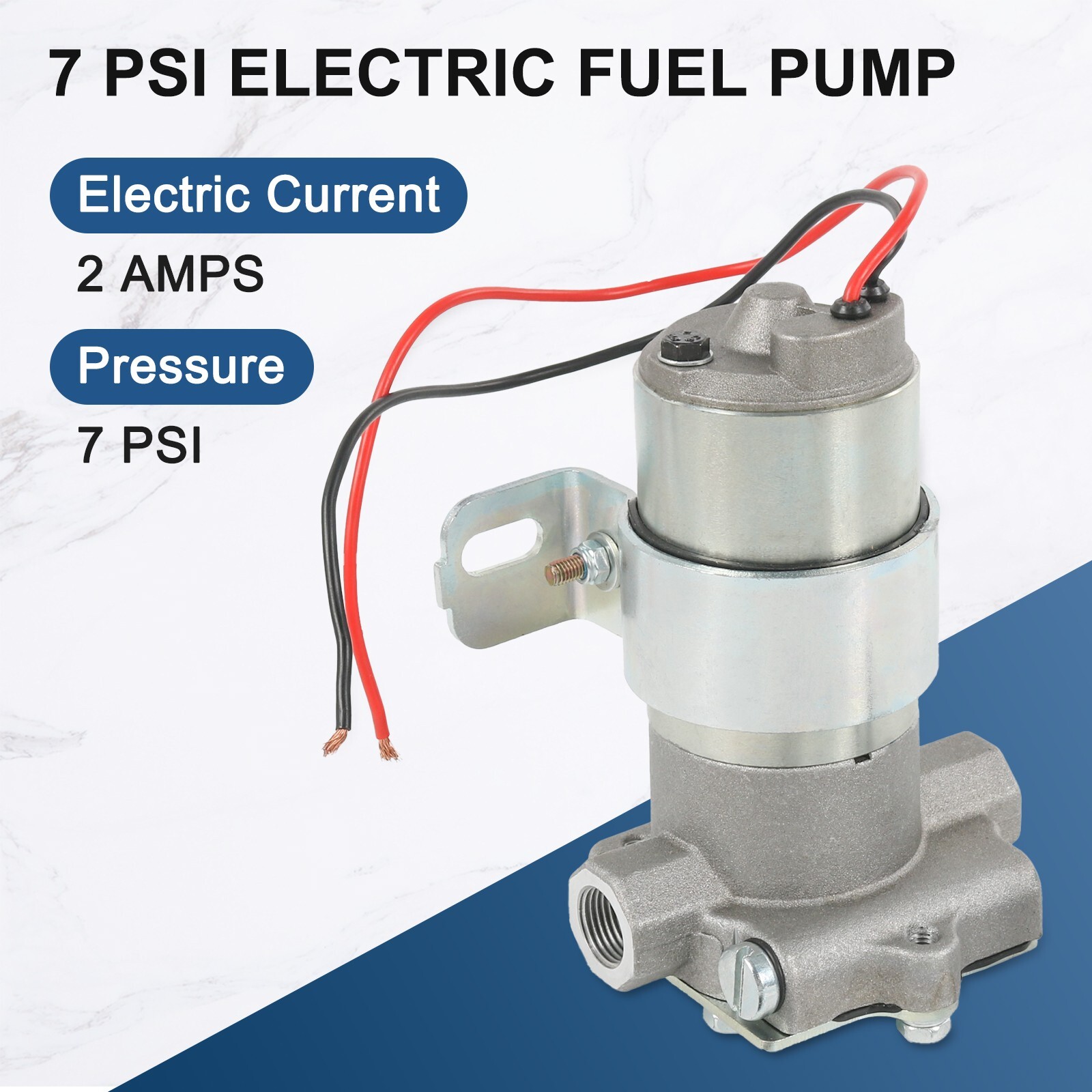 Electric Fuel Pump 97 GPH 7 PSI Universal Red For Holley Demon Carburetor Chrome