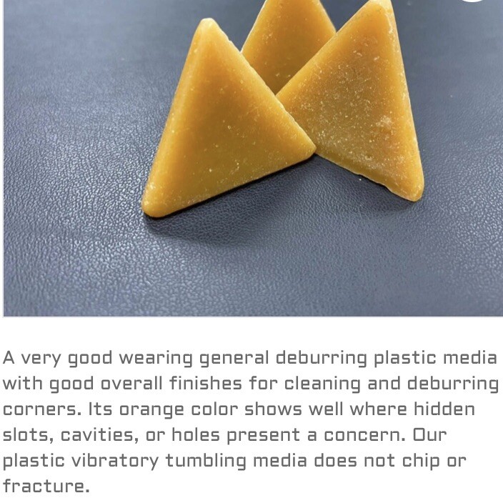 20 Pounds 1-1/4 Tetrahedron Pyramid Plastic Tumbling Vibratory Deburring Media